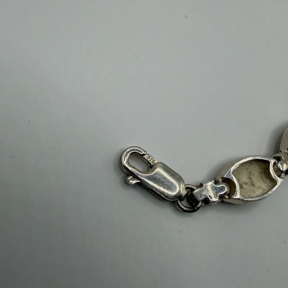 925 Sterling Silver Turquoise Bracelet 6.2 Inch Delicate Blue Stone Jewelry - Picture 7 of 7